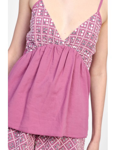 Top com alças e decote em V Dixie