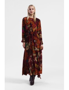 Vestido comprido florido com mangas compridas Dixie