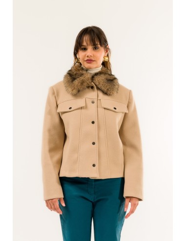 Casaco com gola de pele Kontatto