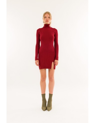 Vestido de gola alta com fendas Kontatto
