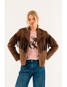 Casaco de camurça com franjas Kontatto 2