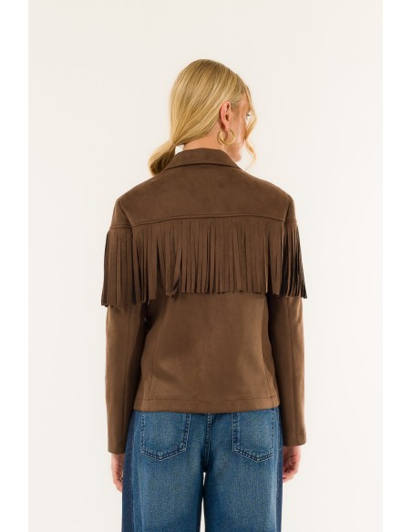 Casaco de camurça com franjas Kontatto