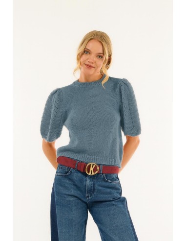 Manga balão Kontatto com gola redonda