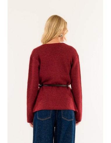 Casaco de malha com cinto Kontatto
