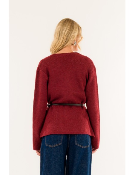 Casaco de malha com cinto Kontatto