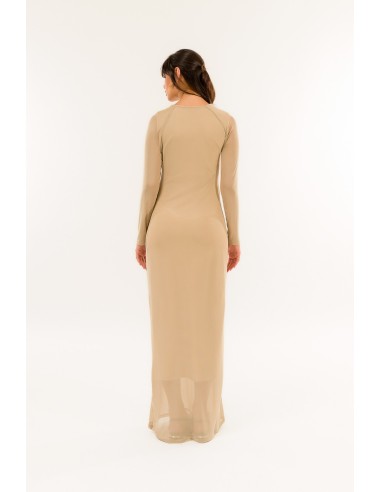 Vestido comprido com gola redonda Kontatto