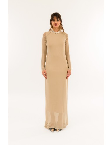 Vestido comprido com gola redonda Kontatto