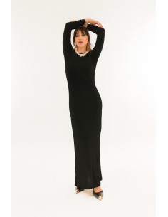 Vestido comprido com gola redonda Kontatto 2