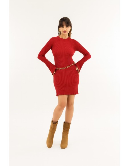 Vestido com nervuras Kontatto