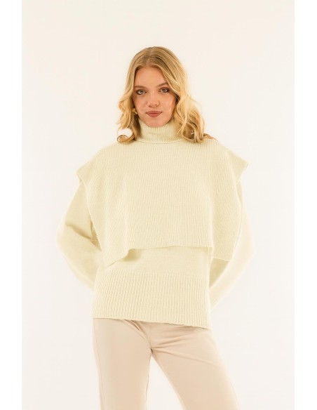 Conjunto de gola redonda e casaco com capuz Kontatto