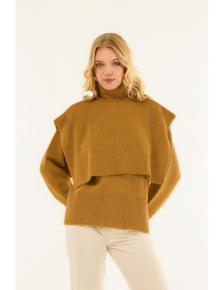 Conjunto de gola redonda e casaco com capuz Kontatto