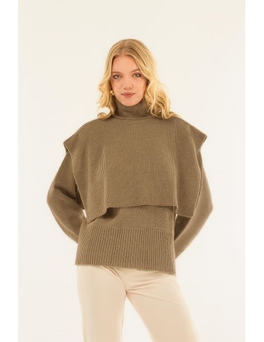 Conjunto de gola redonda e casaco com capuz Kontatto