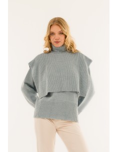 Conjunto de gola redonda e casaco com capuz Kontatto