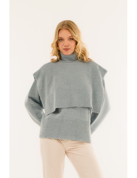 Conjunto de gola redonda e casaco com capuz Kontatto