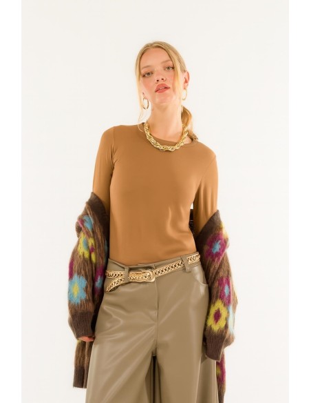 Manga comprida com gola redonda Kontatto