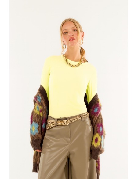 Manga comprida com gola redonda Kontatto