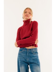 Gola alta com nervuras Kontatto