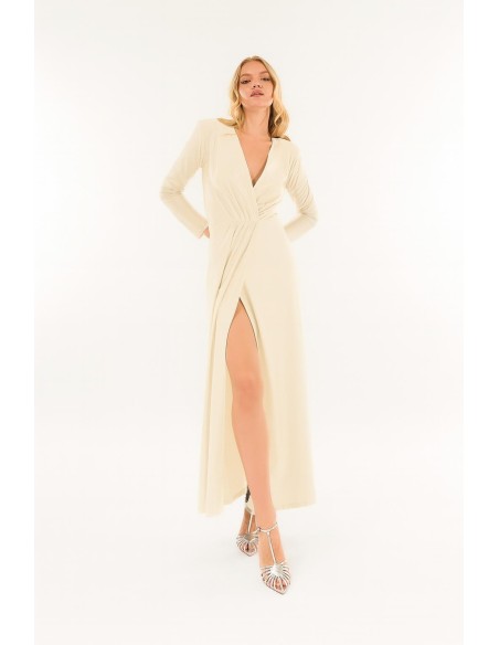 Vestido comprido com decote em V Kontatto