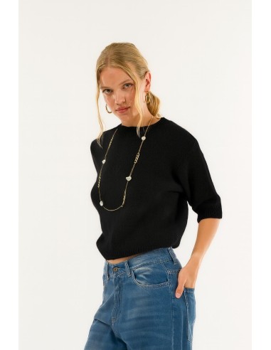 Manga curta com gola redonda Kontatto