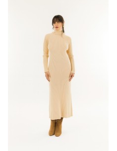 Vestido de gola alta com nervuras Kontatto