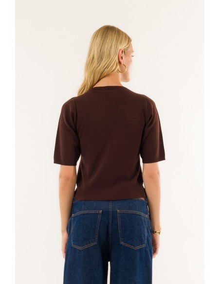 Manga curta com gola redonda Kontatto