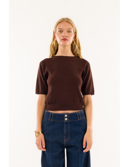 Manga curta com gola redonda Kontatto