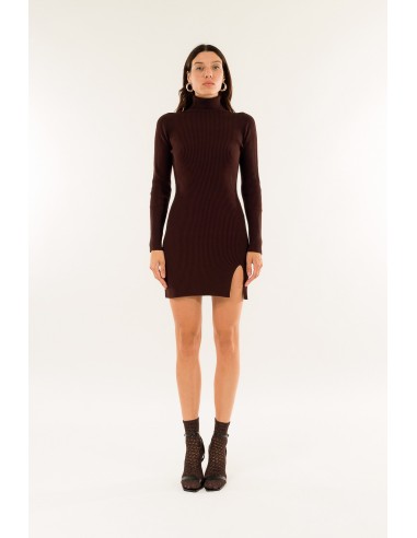 Vestido de gola alta com fendas Kontatto