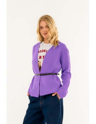 Casaco de malha com cinto Kontatto