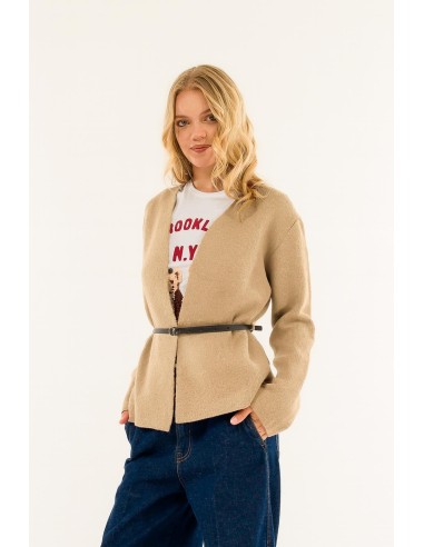 Casaco de malha com cinto Kontatto