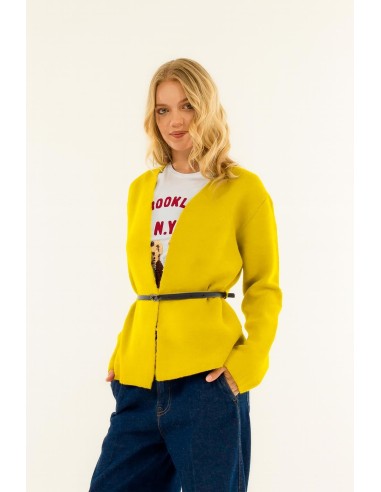 Casaco de malha com cinto Kontatto