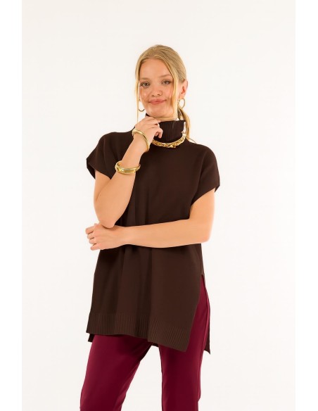 Poncho de gola alta Kontatto