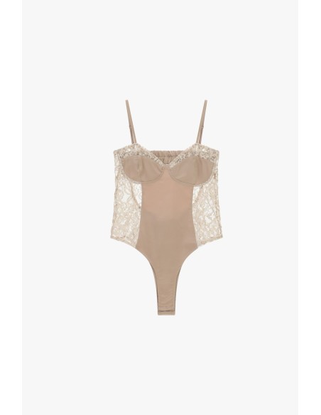 Body de renda e alças finas Dixie