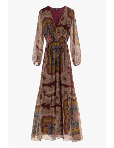 Vestido comprido Dixie com decote em V e estampado em Paisley