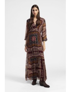 Vestido comprido Dixie com decote em V e estampado em Paisley