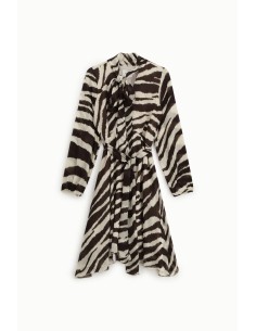 Vestido curto com estampado de zebra e nó de laço Dixie