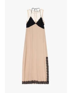 Vestido comprido com renda e alças finas Dixie