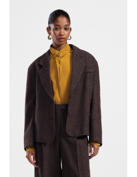 Blazer xadrez com botões Dixie