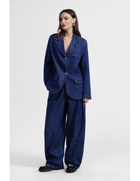 Calças largas com cintura alta e cordão Dixie