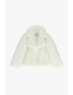 Curto Ecofur com gola larga e mangas compridas Dixie