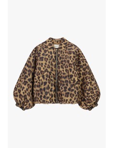 Casaco curto às pintas com fecho de correr Dixie