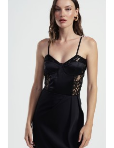 Bodysuit de renda e alças finas Dixie