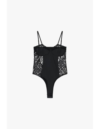 Bodysuit de renda e alças finas Dixie