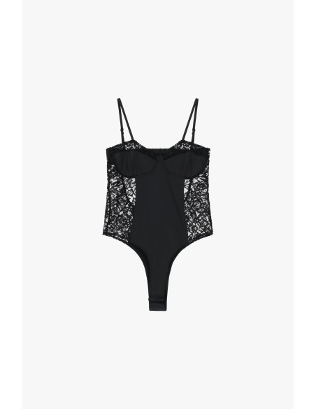 Bodysuit de renda e alças finas Dixie