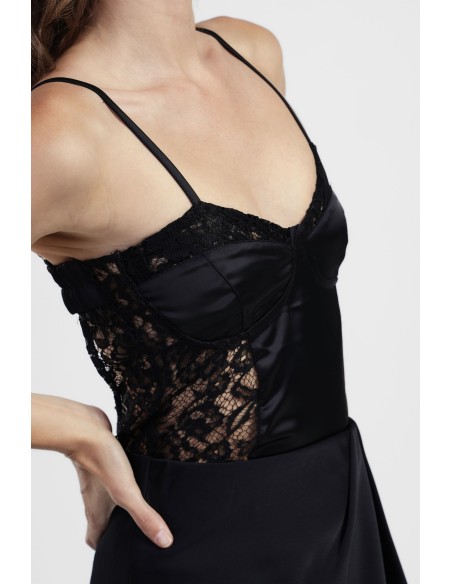 Bodysuit de renda e alças finas Dixie