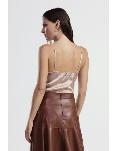 Bodysuit com alças e pormenores em renda Dixie