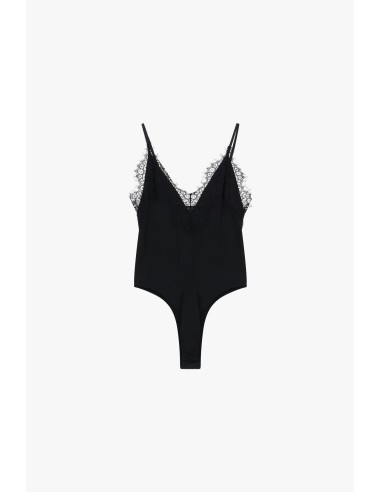 Bodysuit com alças e pormenores em renda Dixie