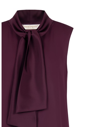 Top de georgette largo com cachecol Rinascimento