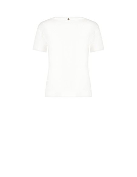 T-shirt normal de algodão com estampado Sunday e pormenores laminados Rinascimento