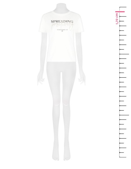 T-Shirt regular de algodão com slogan com lantejoulas Rinascimento