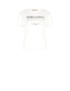 T-Shirt regular de algodão com slogan com lantejoulas Rinascimento